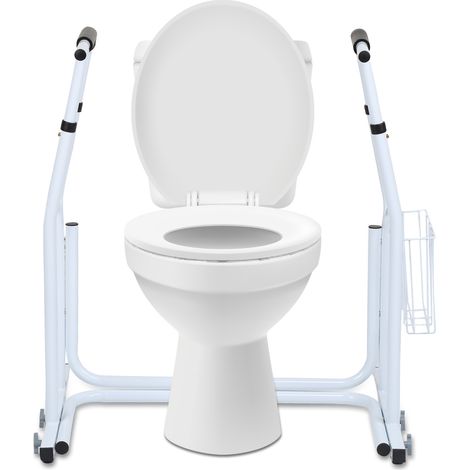 Randaco WC Aufstehhilfe Duschhocker & -sitze Klappgriff inkl. Ablagekorb Mobile rutschfeste Toilettenstütze