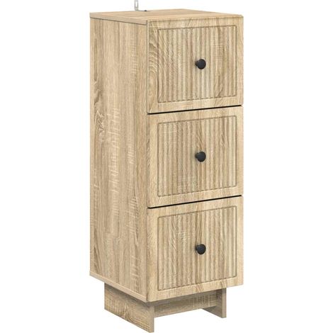 Drawer Cabinet Sonoma Oak 33 x 34.5 x 90 cm Engineered Wood vidaXL
