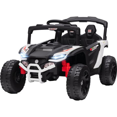 Voiture électrique enfant 12V 2 moteurs contrôle remote 2.4G suspension arrière phares musique blanc