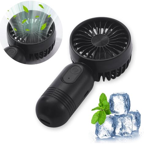DIYOO Mini-Handventilator, tragbarer, per USB aufladbarer Taschenventilator, 400-mAh-Akku, niedliches Design, 3 Geschwindigkeitsstufen, ideal für Outdoor, Zuhause, Büro und Reisen – Weiß