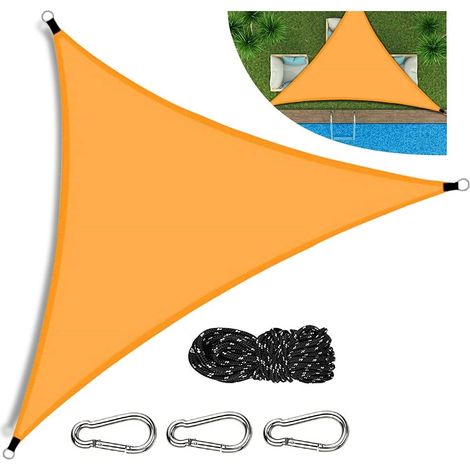 Voile d'ombrage Triangulaire, Voile d'ombrage Imperméable, 3x3x3m Toile d'ombrage UV Protection, Résistant et Respiran, Voile d'Ombrage pour la Cour Extérieure Jardin Pelouse Patio Piscine (1/5)