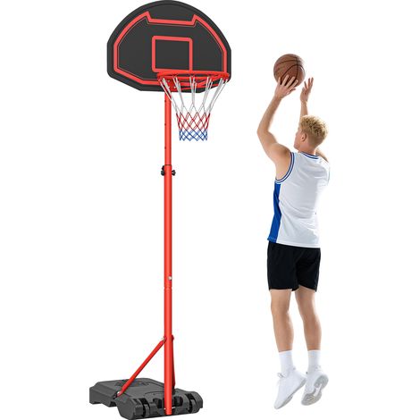 Panier de basket-ball d'extérieur avec hauteur réglable de 193,5 à 248,5 cm et base lestable, 73 x 49 x 194-249 cm (1/5)
