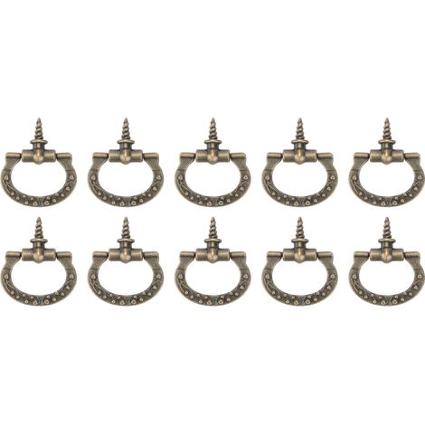Tiradores de tornillo retro, estilo bronce, 10 unidades (1 orificio)