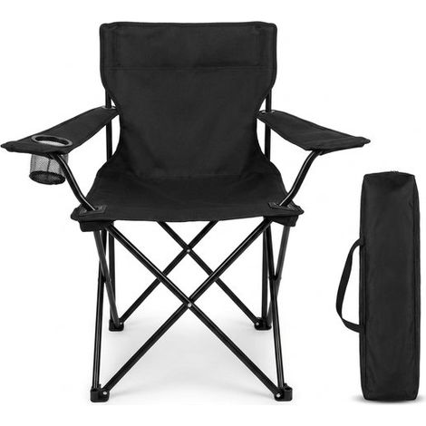 1 chaise de camping pliante, légère avec porte-gobelet, chaise d'extérieur polyvalente, 100 kg, pour plage pêche et festival (1/5)