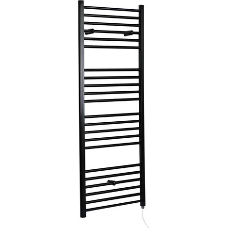 Hudson Reed Nox - Sèche-Serviettes Design Électrique Moderne Plat - Noir  - 160 cm x 50 cm
