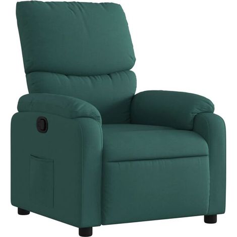 Fauteuil inclinable en tissu vert foncé (1/5)