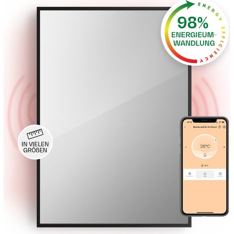 Klarstein Infrarotheizung, Infrarot Spiegelheizung Standgerät, Infrarotheizung mit Thermostat, Heizung mit Erkennung Offener Fenster & App-Control, Heater CO2-Frei, IP24 Infrarot Heizgeräte, 750 W (1/5)