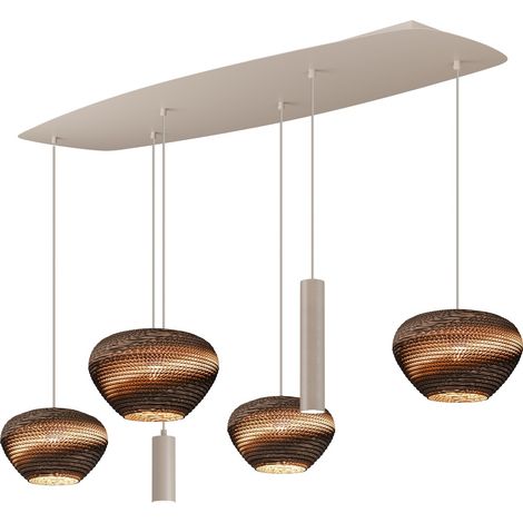 Lampe suspendue ovale danoise Cartone sable avec des cagoules Think Paper - 2515-36-140456R1M1T4 (1/3)