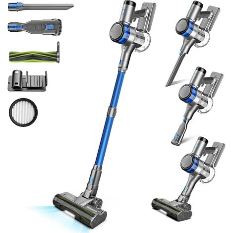 Aspirateur Balai sans Fil, 400W 45KPa Aspirateur sans Fil Puissant, 55Min Autonomie, Brosse Anti-emmêlement, Batterie Amovible, Aspirateur sans Sac avec LED Écran pour Tapis Poils d'animaux Sol Dur (1/5)