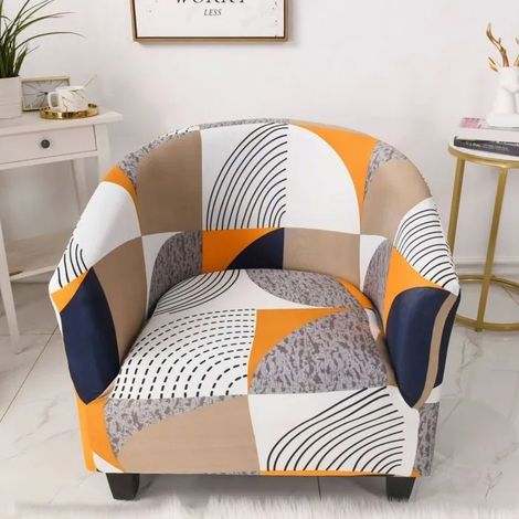 1 Place Housse de Fauteuil Cabriolet-Housse de Chaise avec Accoudoirs Antidérapant-pour Chambre à Coucher, Salon, Bar (1/4)