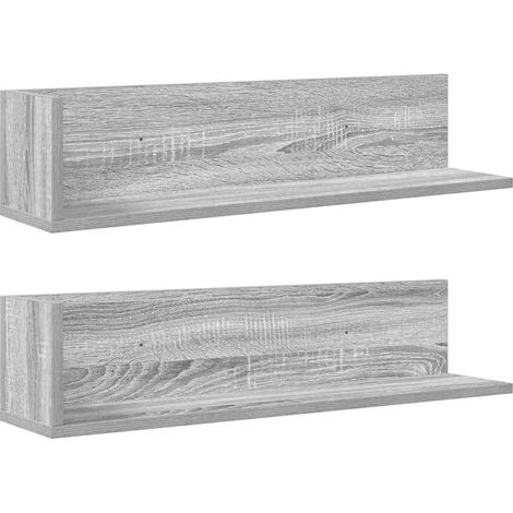 Maison Exclusive - Wandregale 2 Stk. Grau Sonoma 75x16,5x16,5 cm