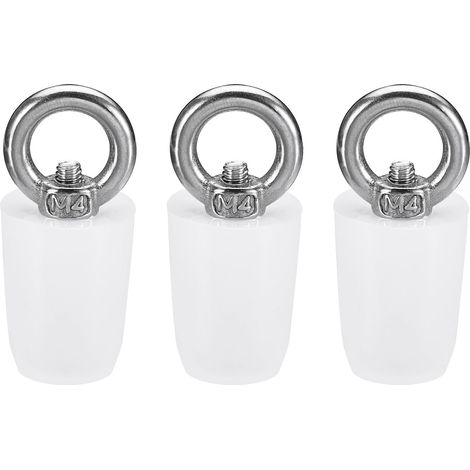 Caoutchouc Conique Bouchon 14 à 19mm Solide Baignoire Bouchon avec Anneau pour Test Tubes, Eau Tuyau, Drainage Trou, Blanc 3 Pièces (1/5)