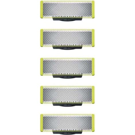 Applicable à OneBlade - Lames de rechange, pour rasoir/tondeuse électrique OneBlade, acier inoxydable robuste, taille, stylisation et rasage, lot de 5 (1/4)