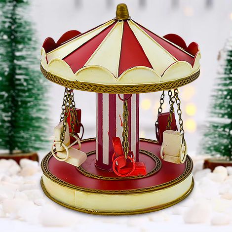 Giostra in Metallo Natale Decorazione Addobbo Natalizio Decorativo 19x19x23cm (1/4)