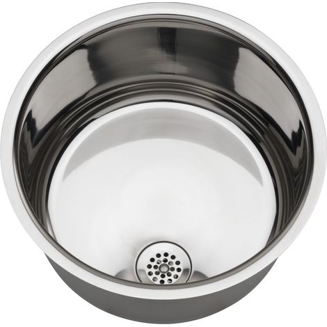KWC AR Lavabo rond, RONDO, acier inoxydable, 340x187 mm, sans trop-plein, finition brillante
