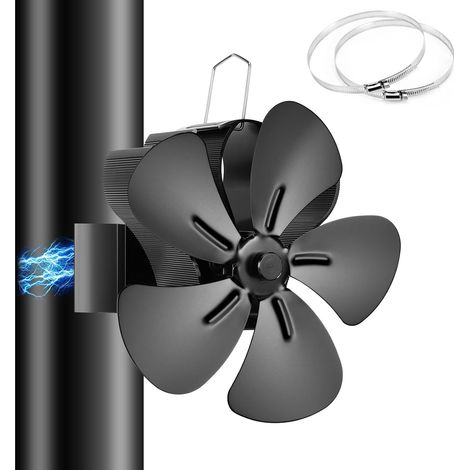 Magnétiques Ventilateur Poele à Bois, 5 Pages Alimenté à la Chaleur Ventilateur Cheminée, Ventilateue de Poêle à Chaleur Sans électricité Alimenté à chaleur, Cycle Silencieux (1/5)