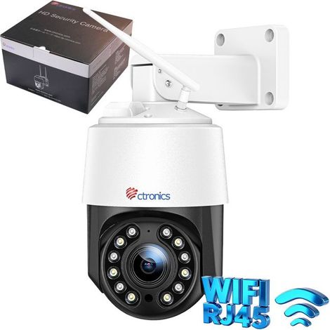 Ctronics Caméra Surveillance 4K 8MP Zoom Optique 16X Auto Balayage/Suivi/Zoom WiFi 2.4/5Ghz Détection Humains/Véhicules/Animaux (1/5)