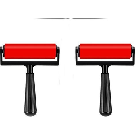 Rouleaux pour peinture diamant - Lot de 2 - Rouleaux en caoutchouc - Outils de roulage - 15 x 10 x 3 cm - Rouge (1/5)