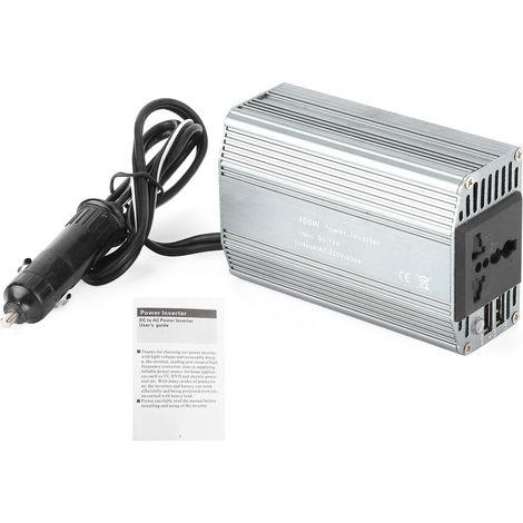 Convertisseur de tension 400W 12V DC vers 220V AC avec double port USB et voyant lumineux (1/5)