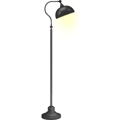 Lampada da terra girevole a 180° - Lampada ad arco per soggiorno con paralume regolabile, interruttore a pedale, dimensioni 42 x 25,5 x 152 cm, nera, ideale per soggiorno o ufficio, design moderno e f