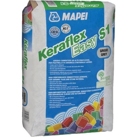 Keraflex extra s1 zero bianco kg. 25 c2tes1 collante cementizio per piastrelle