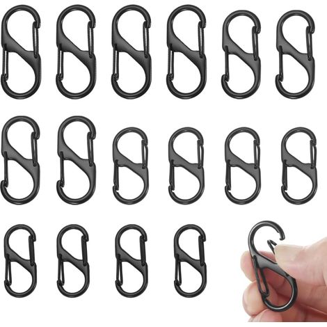 16 Pièces Mousquetons En Forme De S,Mousqueton Métal S Forme 60/50Mm/40Mm/32Mm,Clips Avec Boucle En Métal À Double Ressort, Pour Activités De Plein Air, Camping, Pêche, Randonnée, Voyage (1/5)