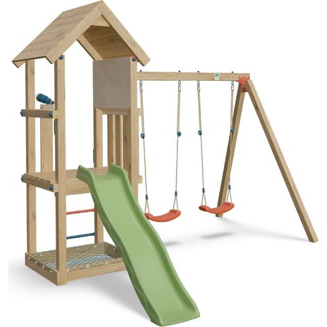 Aire de jeux bois 1,90 m EASY XPLORER 2 - 6 enfants