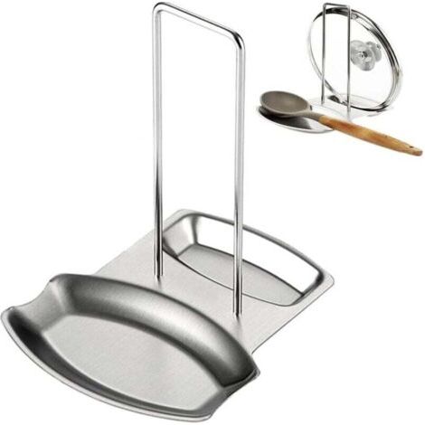 Porte-couvercles, support pour couvercles et cuillères, support de rangement pour couvercles et cuillères, porte-couvercles pratique, en acier inoxydable, adapté aux couvercles de casseroles et aux cu (1/4)
