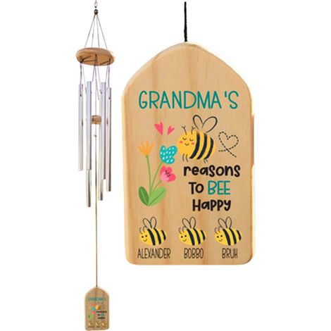 Carillon à Abeilles Personnalisé pour Grand-mère - Cadeau Fête des Mères Unique (1/5)