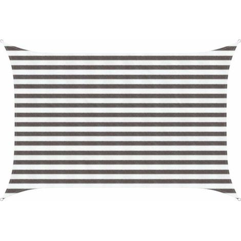 Voiles d'ombrage gris clair et blanches, 2 x 2,5 mètres en PEHD (1/5)
