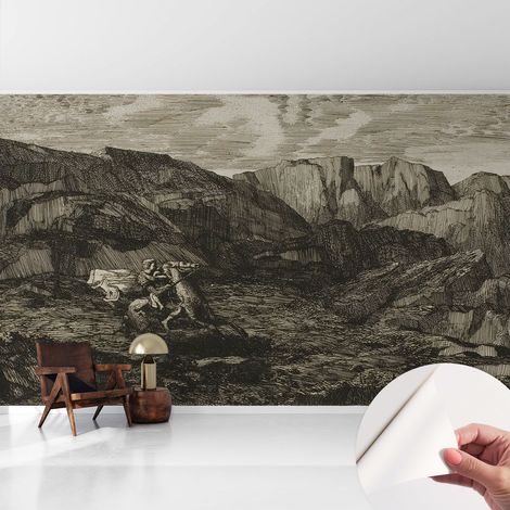 Carta da parati autoadesiva - fotomurale - decorazione parete - murale - adesivo da muro - Viaggio in montagna 416x254 cm (1/5)