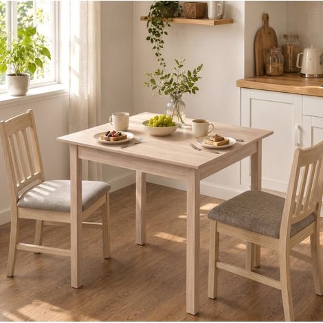 Mesa de comedor cuadrada de pino, 75 x 75 x 76 cm, natural, OKWISH (1/5)