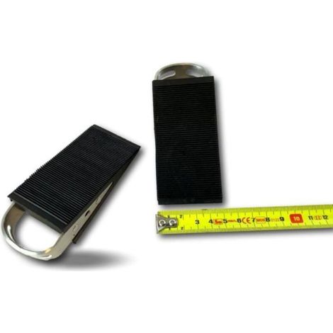Cale Porte - Caoutchouc Dur - Forme De Coin - Antidérapant - Pour Sol Carrelage Bois Moquette - Lot De 2 (1/4)