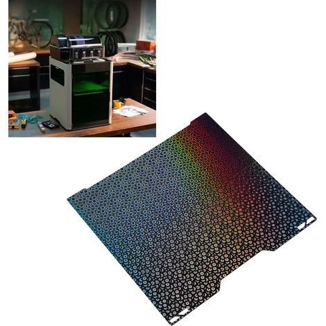Couvercle de plateau d'impression PEK H5H pour imprimante 3D 346 x 355 mm, compatible avec le plateau d'impression Bambu Lab H2D, à forte adhérence et flexible. (1/5)