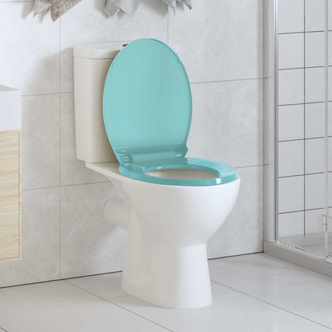 vidaXL Siège de toilette à fermeture en douceur Vert Ovale (1/5)