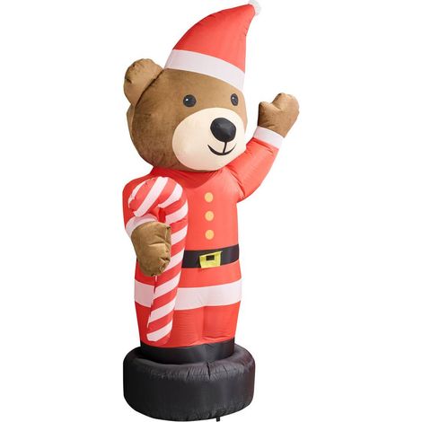 Oso hinchable de Navidad, 220 cm de altura, con conexión a la red eléctrica - Feeric lights & christmas (1/3)