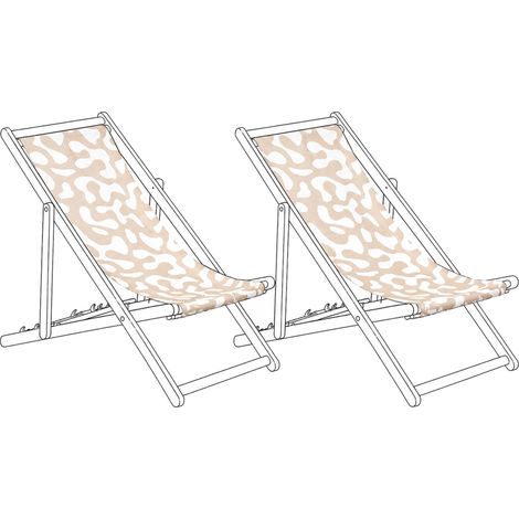 Conjunto de 2 telas de poliéster para tumbona de jardín patrón abstracto exterior beige Anzio / Avellino