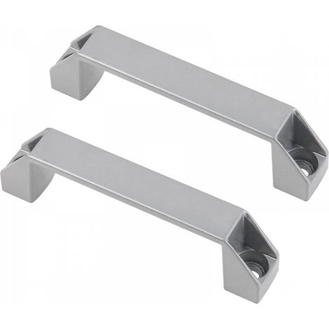2 poignées d'armoire industrielles distance du trou 180 mm porte machine-outil usine garage fabrication alliage d'aluminium argent sans vis (1/5)