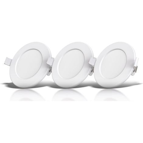Lot de 3 spots ultra-plats à encastrer spéciales sdb IP44 blancs