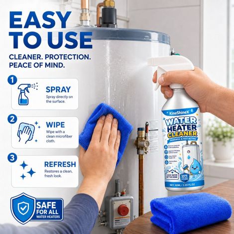 KineShineX Water Heater Cleaner - Home Water Heater Scale and Mineral Deposits Cleaning Spray for Outer Tube (1/4)