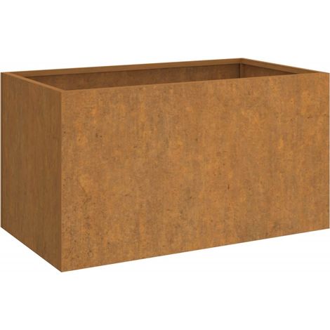 Vassoio per fioriera aiuola rialzata piante fiori terrazzo giardino 62 x 40 x 39 cm acciaio corten marrone 020037755
