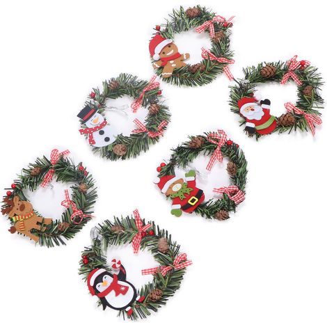 Couronne de bougies de Noël, baies et pommes de pin, décorations pour Noël et Thanksgiving (1/5)