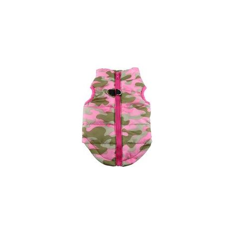 Veste manteau chaud pour chien et chat, coton hiver, rose rouge, taille M – (1/2)