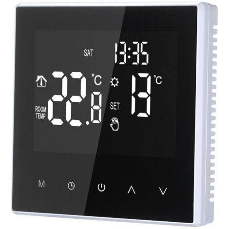 Thermostat intelligent, chauffage électrique au sol programmable hebdomadaire avec grand écran LCD, pour maison, école, bureau, hôtel, 16 A (pas de type Wi-Fi) (1/5)