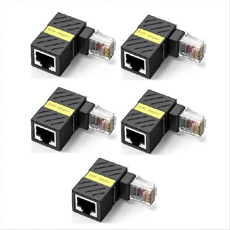 RJ45 Connectique Ethernet 90° Pivotant Adaptateur Gigabit Angle Droit pour Câble Réseau, Fiche Mâle Coude Rotatif 360° (1/5)