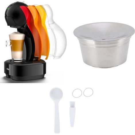Kit di capsule di caffè riutilizzabili in acciaio inox con filtro, guarnizione, spazzolino, cucchiaino e piastra di pressatura per EDG DG325 (1/5)