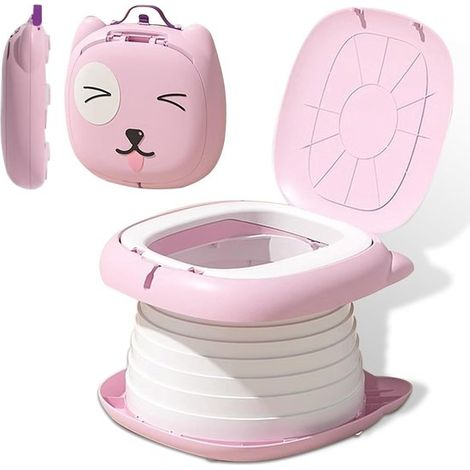 Asiento de inodoro infantil，Inodoro infantil plegable，Ideal para viajes por carretera，Tamaño desplegado: 24 x 17 cm，Tamaño plegado: 24 x 7 cm (1/5)