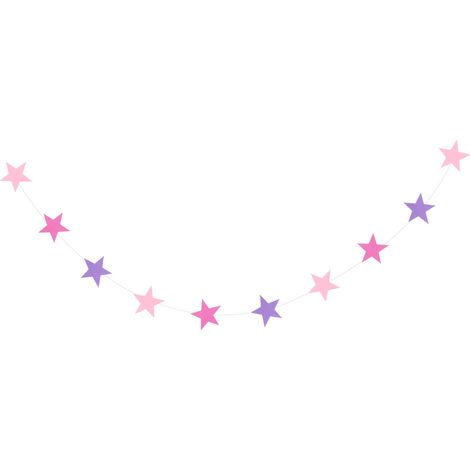 Guirlande Étoile Pentagramme Rose Violette Décoration Murale Fête Maison (1/3)