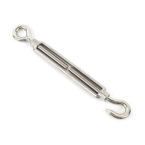 Tendeur À Œil Et Crochet - Acier Inoxydable 304 - Pour Tension De Cordes Et Câbles - Extérieur Et Intérieur - Lot De 5 (1/5)