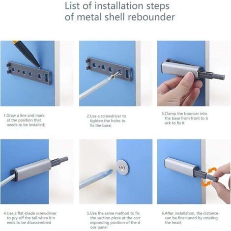 10 PCS Push to Open Magnet Push Cupboard Door Magnetic Latch, Shock Absorber Buffer for Cabinet Drawer, Opens and Closes the Door with Pressure for Cabinet Door, Drawer, Furniture and Placa (1/3)